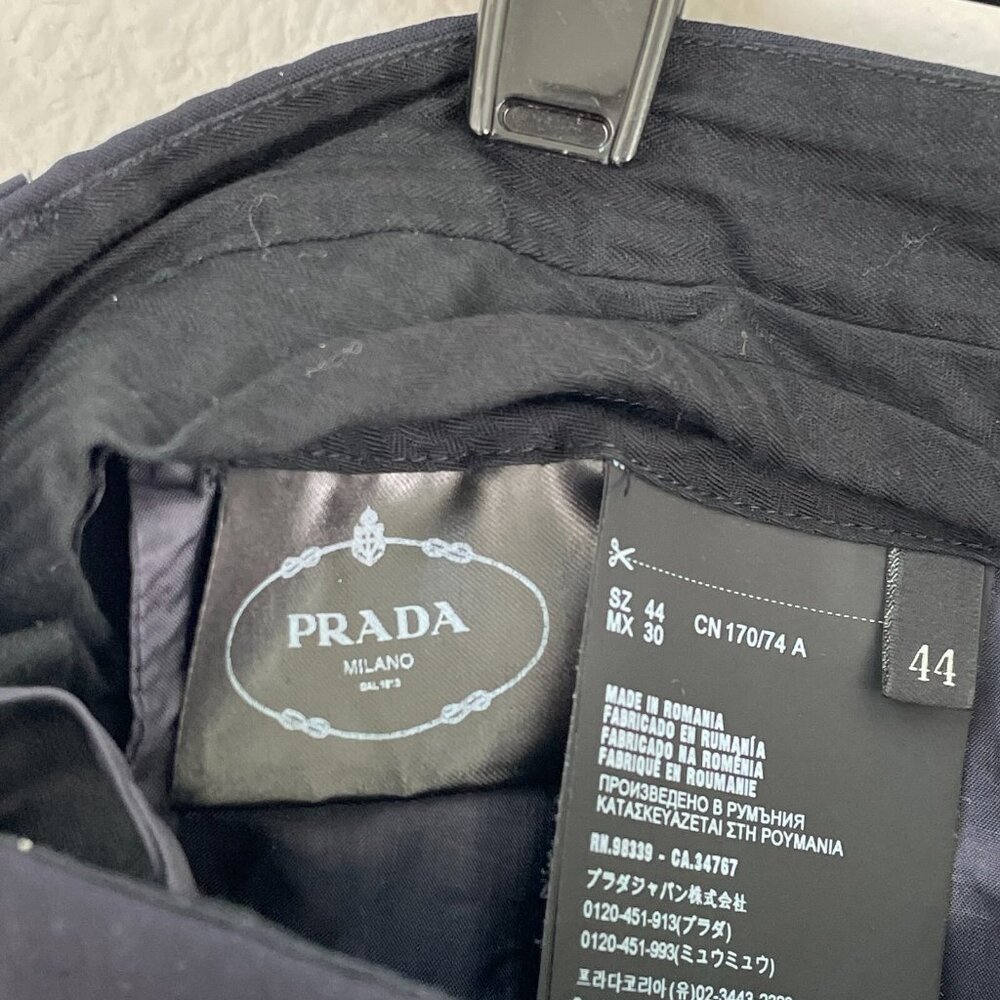 Prada Womens Size 44 Navy Ankle Dress Pants 100% Virgin Wool Trousers - Picture 11 of 12